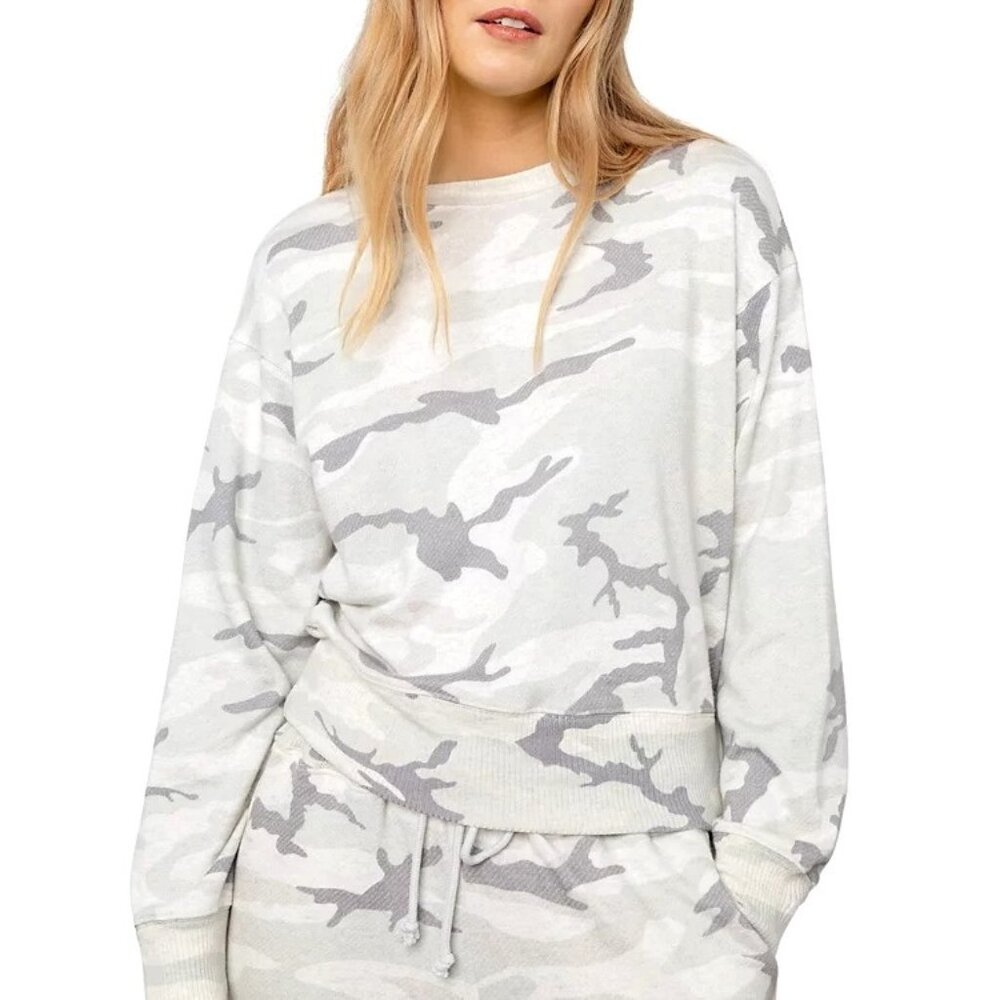 Rails Sweatshirt‎ Women XS Gray Ramona Stone Camo Pullover Athleisure Streetwear